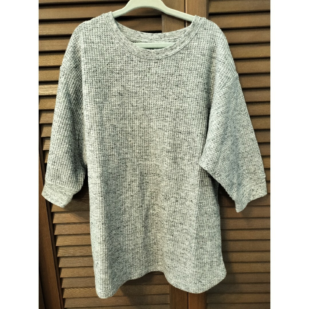 UNIQLO(ユニクロ)の5分袖ワッフルカットソー キッズ/ベビー/マタニティのキッズ服女の子用(90cm~)(Tシャツ/カットソー)の商品写真