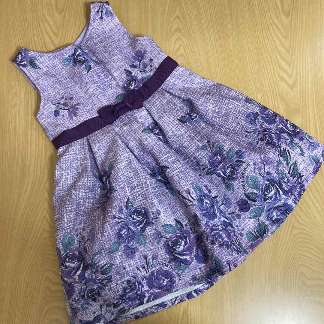 ANNA SUI mini(アナスイミニ)のアナスイミニ　100 ワンピース　フォーマル　パープル キッズ/ベビー/マタニティのキッズ服女の子用(90cm~)(ワンピース)の商品写真