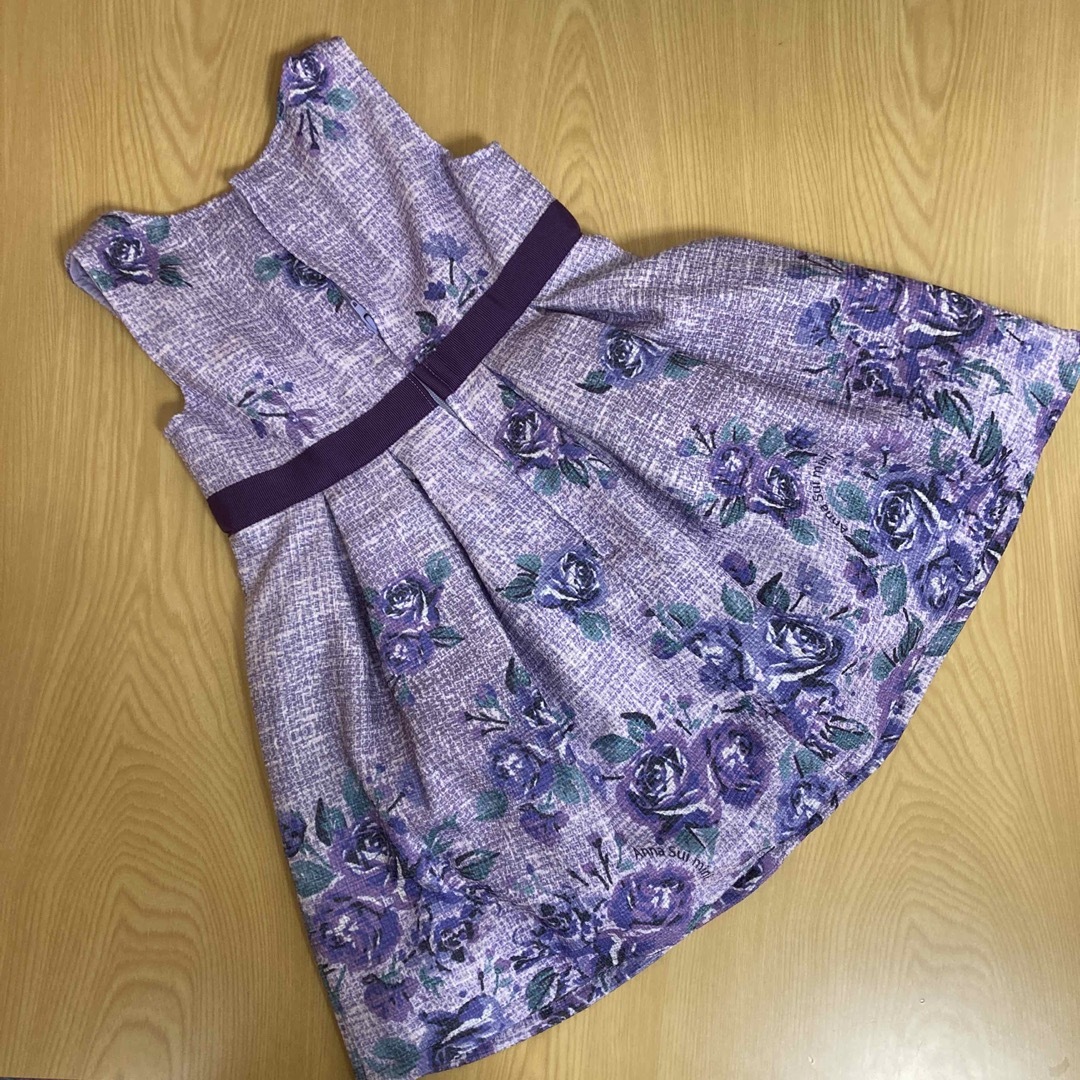 ANNA SUI mini(アナスイミニ)のアナスイミニ　100 ワンピース　フォーマル　パープル キッズ/ベビー/マタニティのキッズ服女の子用(90cm~)(ワンピース)の商品写真