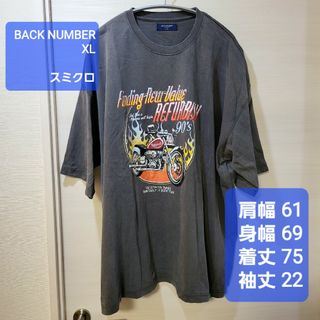 バックナンバー(BACK NUMBER)の【BACK NUMBER】ユーズド加工 プリントカットソー 半袖 スミクロ(Tシャツ/カットソー(半袖/袖なし))