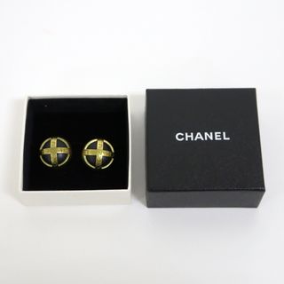 シャネル(CHANEL)の【CHANEL】シャネル イヤリング ロゴ ブラック×ゴールド金具 GP 95P/kt04927md(イヤリング)