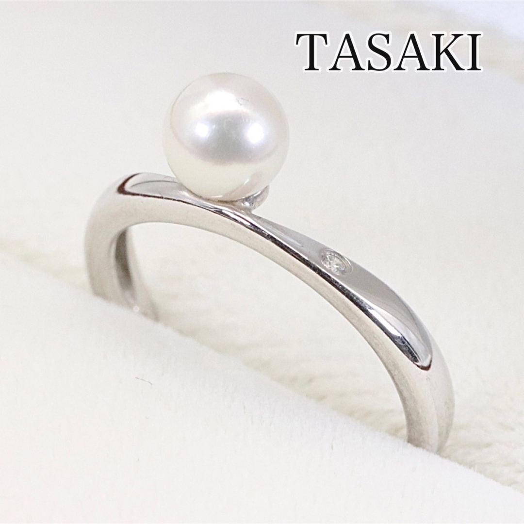 タサキ　TASAKI 750 K18 ダイヤモンド　パール リング　指輪