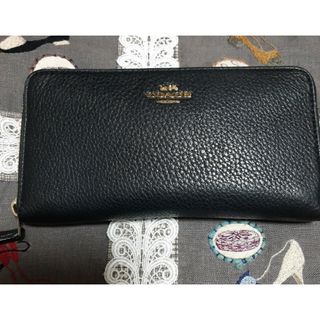 コーチ(COACH)の極美品❗COACH　コーチ　長財布　ウォレット　ブラック　本革(財布)