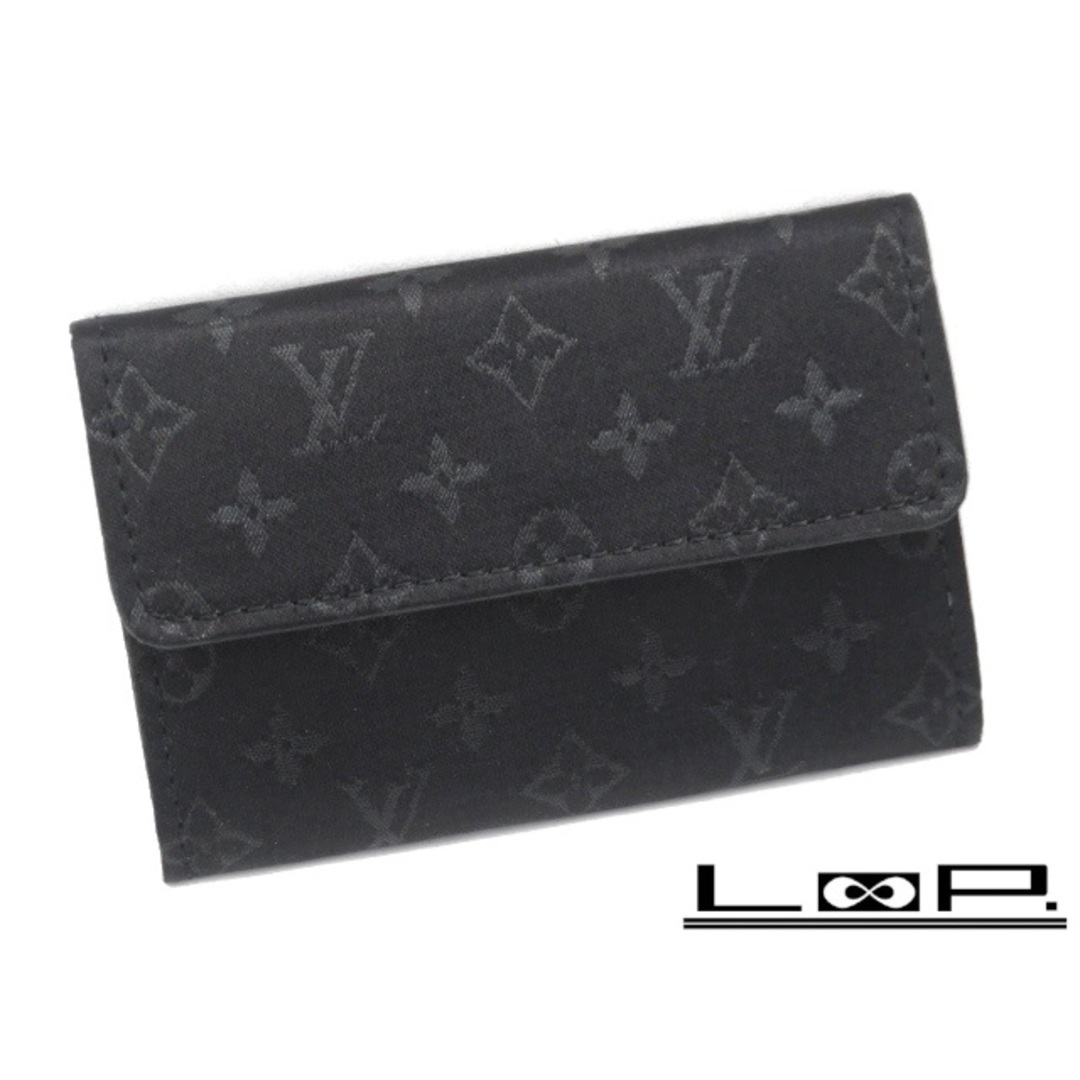 LOUIS VUITTON(ルイヴィトン)の■中古■　ルイ・ヴィトン モノグラム サテン カード ケース ブラック 箱 【07132】 メンズのファッション小物(名刺入れ/定期入れ)の商品写真