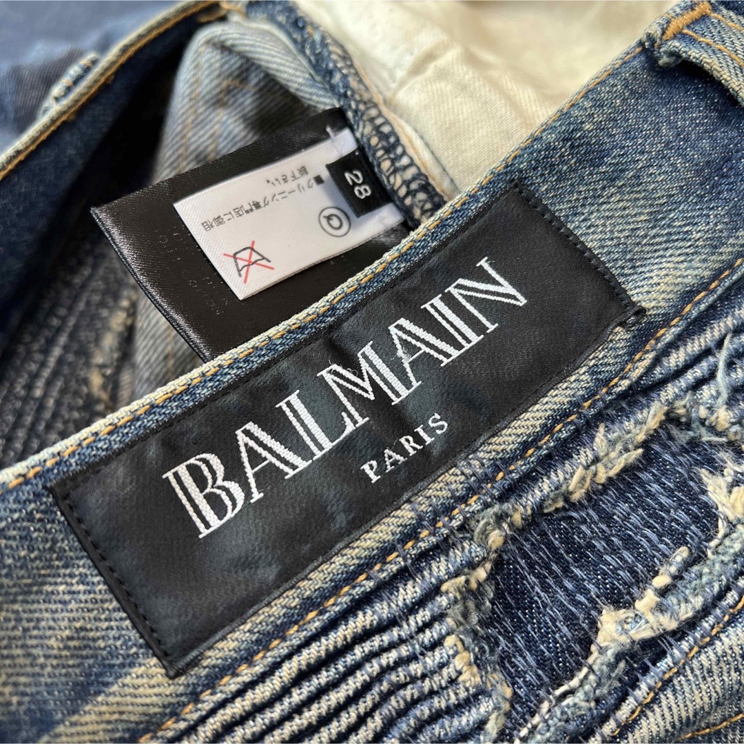 ★バルマンオムダメージ加工オーバーサイズロゴTシャツBalmain Homme