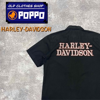 ハーレーダビッドソン(Harley Davidson)のハーレーダビッドソン☆バックプリントライン切替半袖ワークシャツ(シャツ)