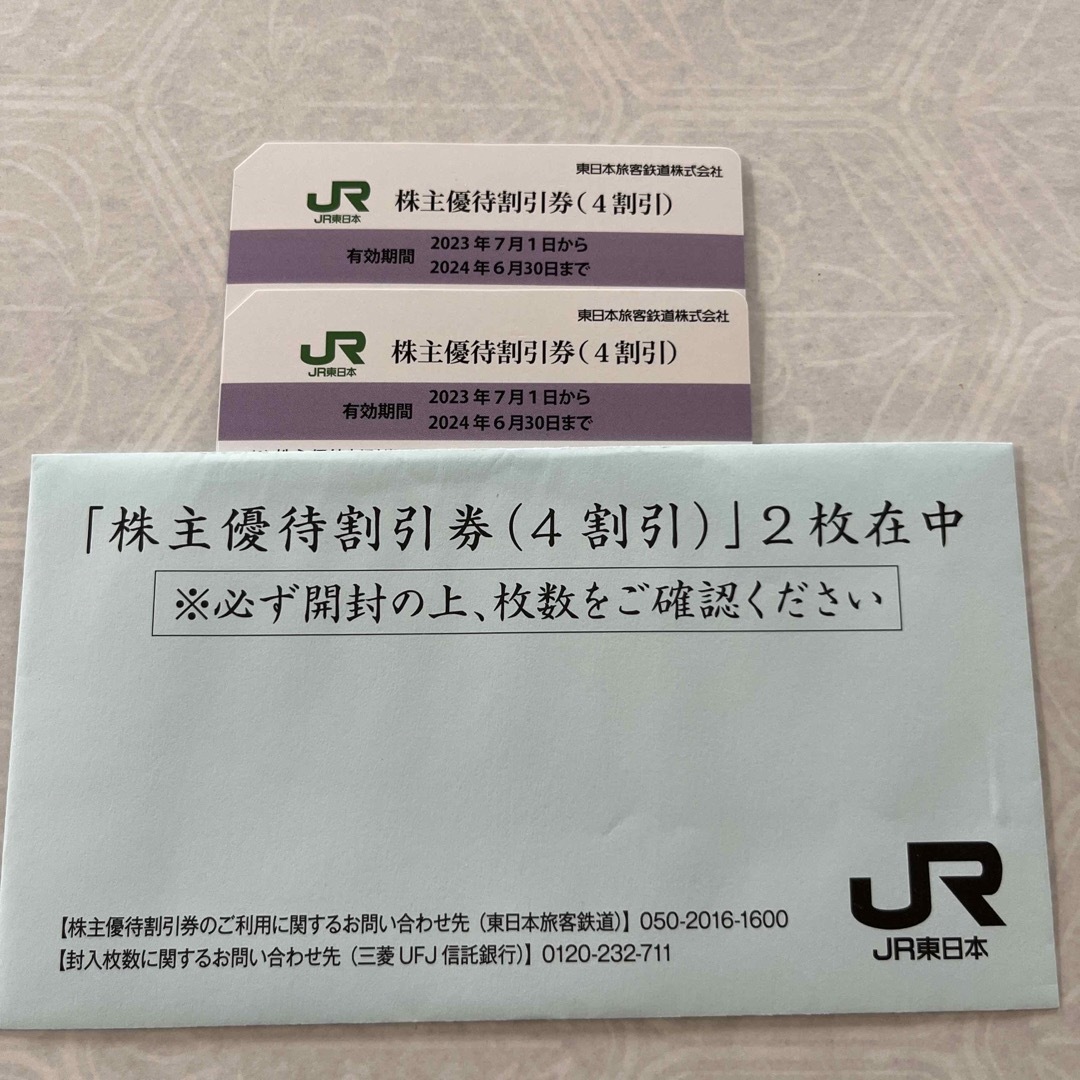 JR東日本　株主優待割引券2枚