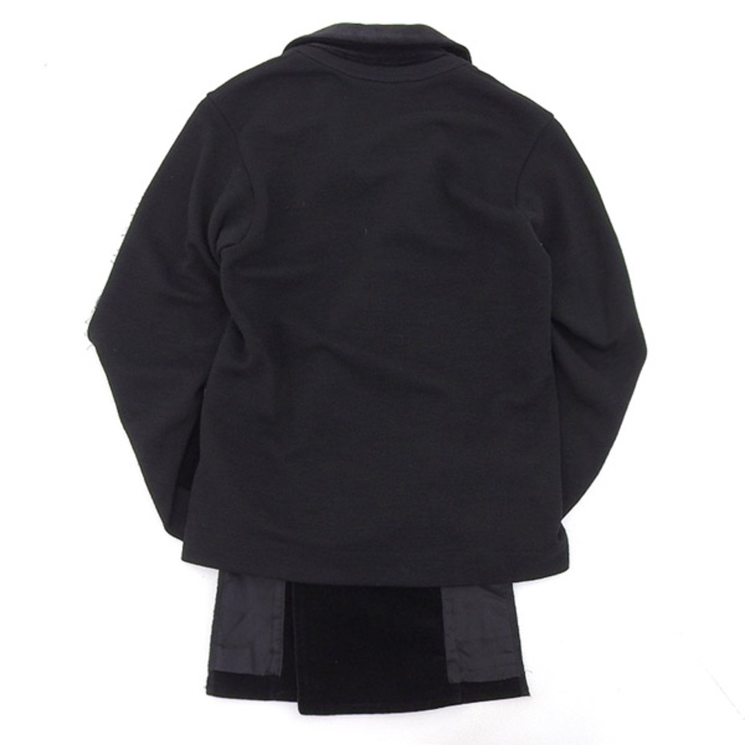 美品 コムデギャルソン COMME des GARCONS ベロア切替  コットン ウール トレンチコート メンズ 黒 sizeM AD2006 Y01060