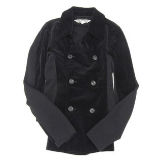 コムデギャルソン(COMME des GARCONS)の美品 コムデギャルソン COMME des GARCONS ベロア切替  コットン ウール トレンチコート メンズ 黒 sizeM AD2006 Y01060(トレンチコート)