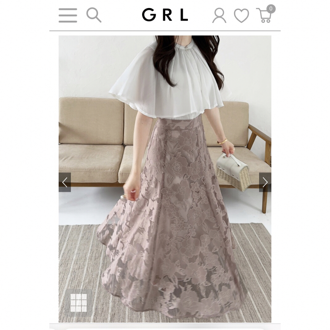 GRL(グレイル)の【タグ付き•未使用】花柄レーススカート　GRL レディースのスカート(ロングスカート)の商品写真