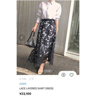 Ameri VINTAGE - Ameri VINTAGE LACE LAYERED SHIRT DRESSの通販 by