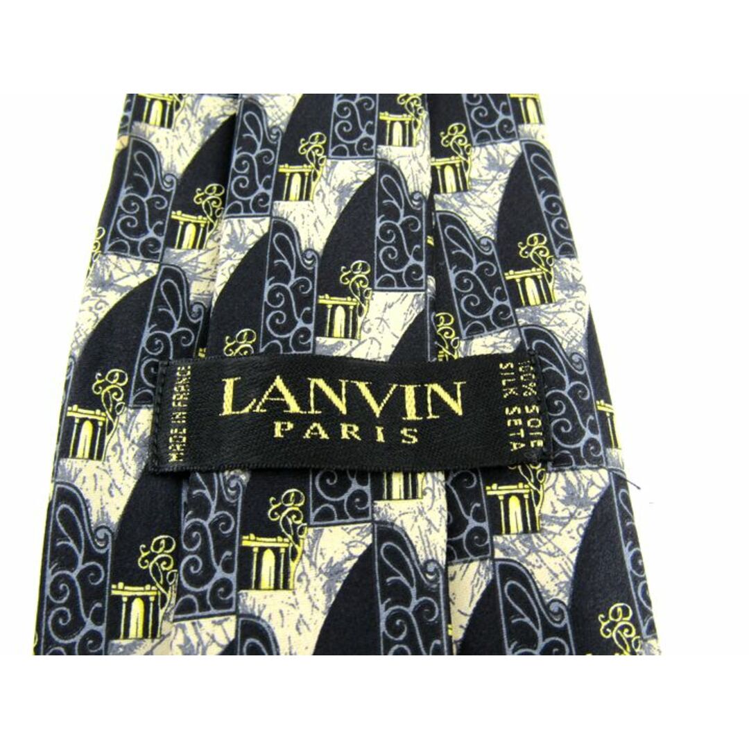 LANVIN(ランバン)のランバン ブランドネクタイ 総柄 シルク フランス製 メンズ ブラック LANVIN メンズのファッション小物(ネクタイ)の商品写真