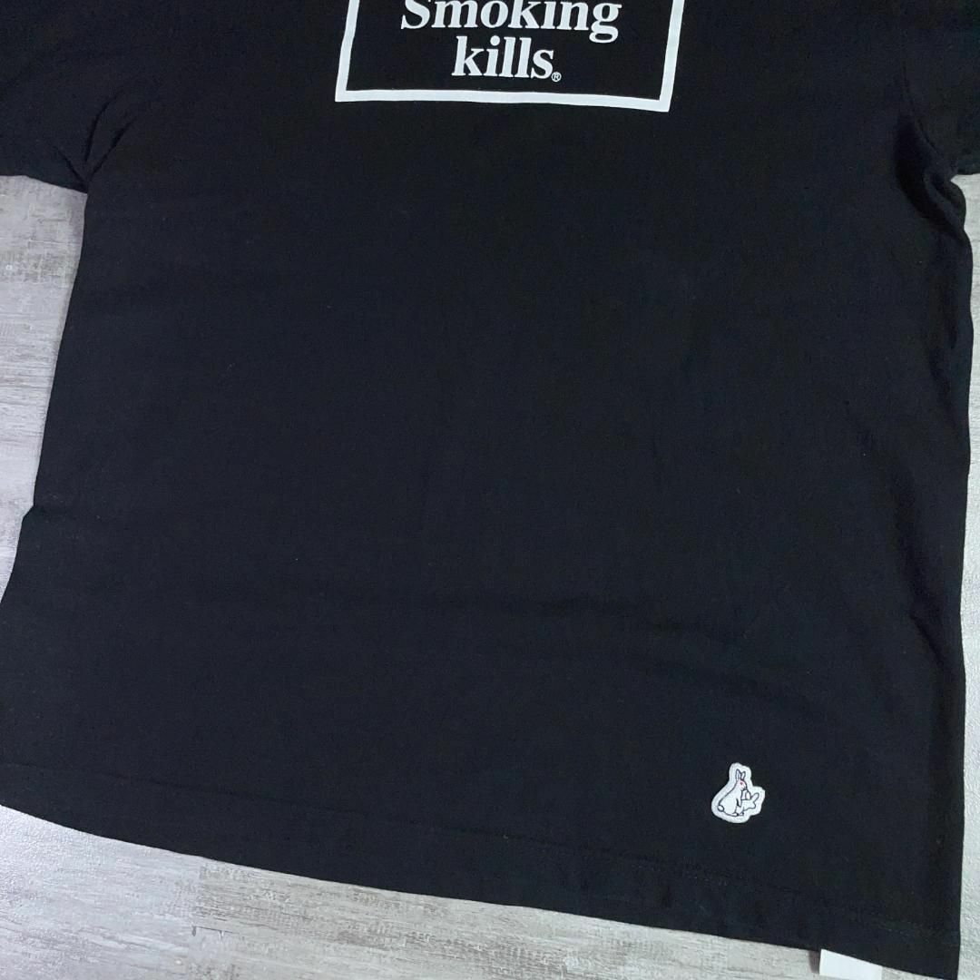 美品 FR2 「smoking kills」 Tシャツ タグ/刺繡ロゴ 黒 L