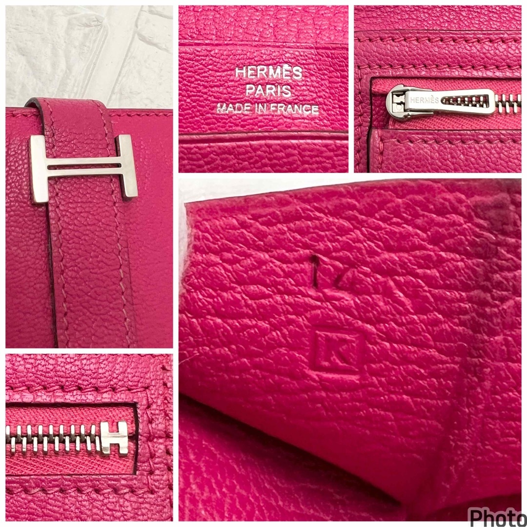 店頭入手困難‼️エルメス✨ベアンクラシックデュプリ　ピンク三つ折り財布　長財布