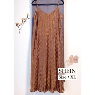 SHEIN/キャミワンピース ブラウン(ロングワンピース/マキシワンピース)