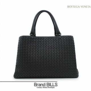 ボッテガヴェネタ(BOTTEGA VENETA)の未使用品 ボッテガ ヴェネタ イントレチャート トートバッグ ブラック レザー(トートバッグ)