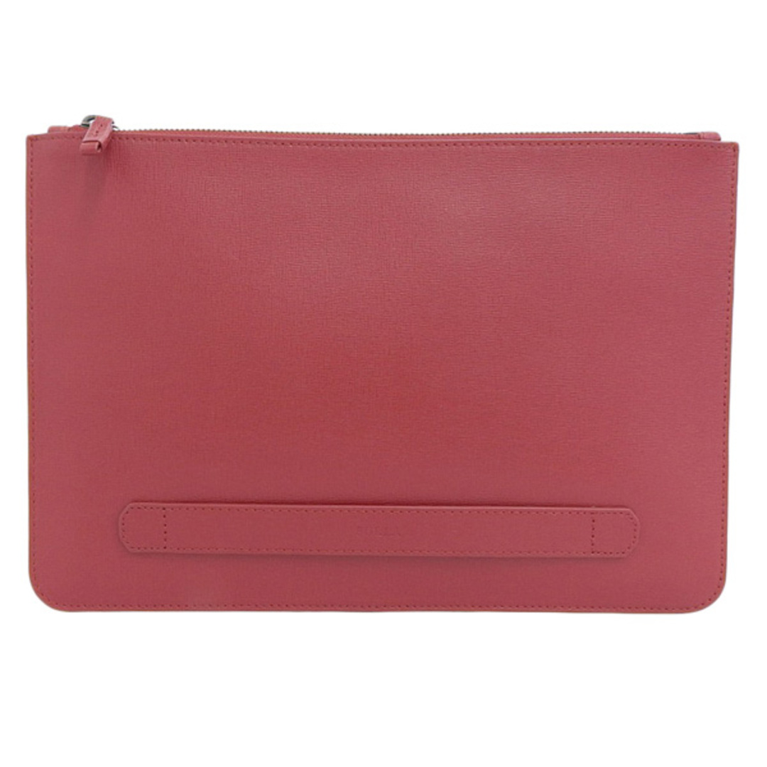 レッド付属品美品 フルラ FURLA レザー クラッチバッグ 赤 Y01117