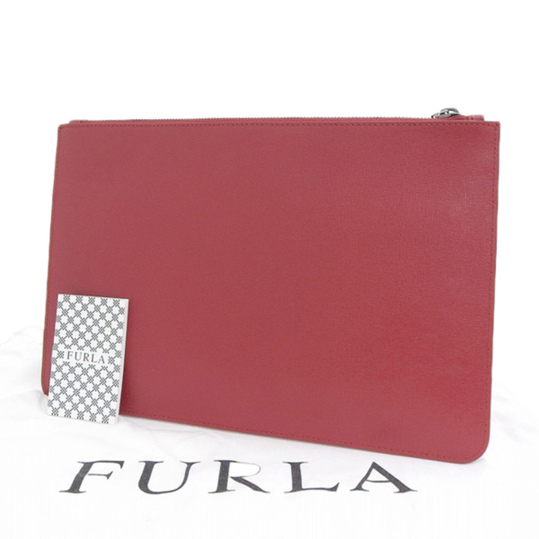 Furla(フルラ)の美品 フルラ FURLA レザー クラッチバッグ 赤 Y01117 レディースのバッグ(クラッチバッグ)の商品写真