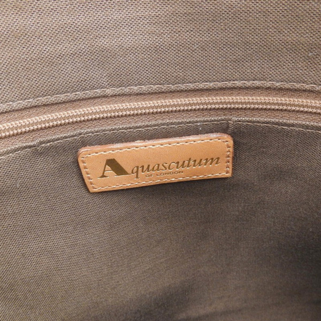 アクアスキュータム Aquascutum キャンバス×レザー ボストンバッグ チェック柄 Y01118