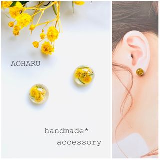 フレッシュミモザのまぁるいピアス(小)(ピアス)