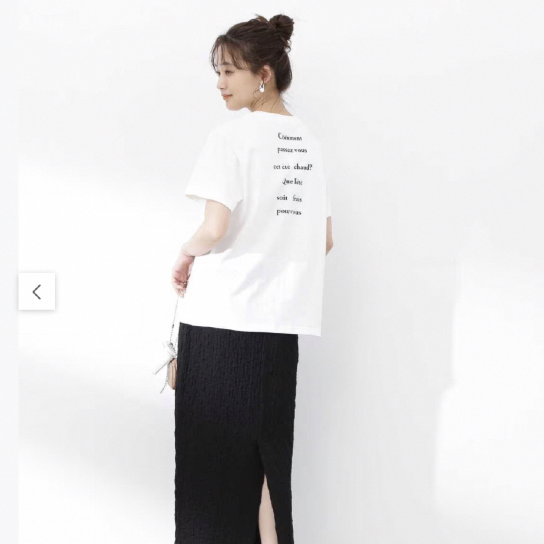 N.Natural beauty basic(エヌナチュラルビューティーベーシック)のバックプリントロゴTシャツ レディースのトップス(Tシャツ(半袖/袖なし))の商品写真