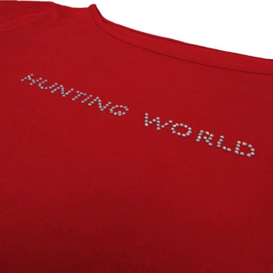 HUNTING WORLD(ハンティングワールド)のハンティングワールド カットソー ロゴ ラインストーン イタリア製 赤 42 レディースのトップス(その他)の商品写真