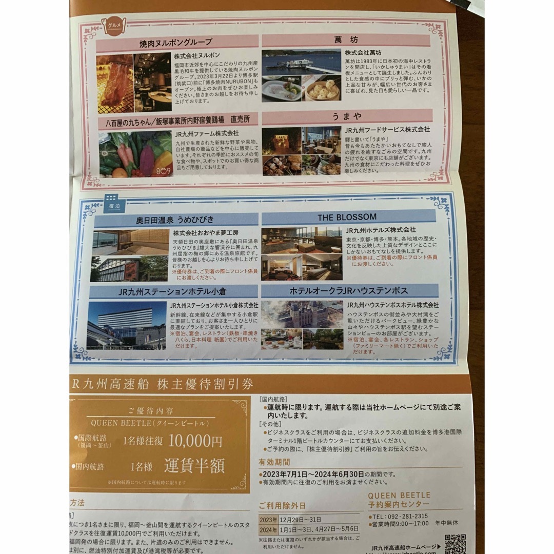 JR(ジェイアール)のJR九州株主優待割引券 冊子付き チケットの優待券/割引券(その他)の商品写真