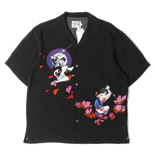 ヒステリックグラマー(HYSTERIC GLAMOUR)のHYSTERIC GLAMOUR ヒステリックグラマー シャツ サイズ:S 20SS KAZUOKAMIMURA 修羅雪姫 レーヨン ハワイアンシャツ 02202AH08 オープンカラー アロハ 上村一夫 ブラック 黒 トップス カジュアルシャツ 半袖 【メンズ】【中古】【美品】(シャツ)