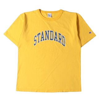 スタンダードカリフォルニア(STANDARD CALIFORNIA)のSTANDARD CALIFORNIA スタンダードカリフォルニア Tシャツ サイズ:L Champion チャンピオン ロゴ ヘビーウェイト コットン クルーネック Tシャツ T1011 C5-P301 イエロー アメリカ製 トップス カットソー 半袖 【メンズ】【中古】【美品】(Tシャツ/カットソー(半袖/袖なし))