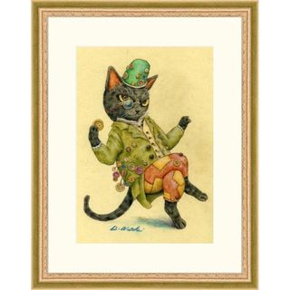 【原画】『ボタンコレクター』（絵画　黒猫　パステル画）(絵画/タペストリー)