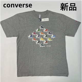 コンバース(CONVERSE)の新品　converse Tシャツ　スニーカー　グレー　L メンズ　レディース　(Tシャツ/カットソー(半袖/袖なし))
