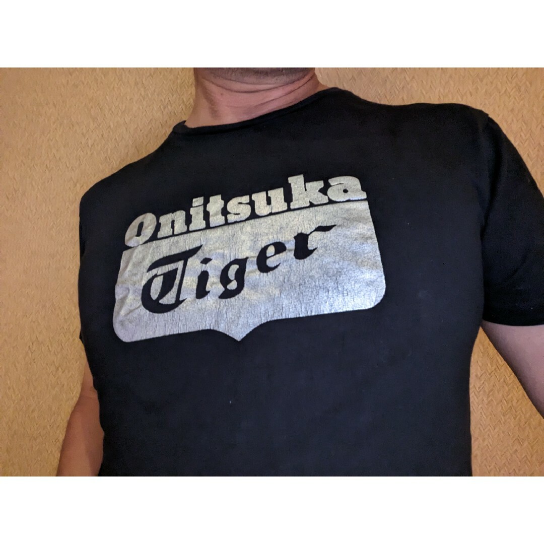 Onitsuka Tiger(オニツカタイガー)のオニツカタイガーヴィンテージシルバーデカロゴプリントTシャツ メンズのトップス(Tシャツ/カットソー(半袖/袖なし))の商品写真