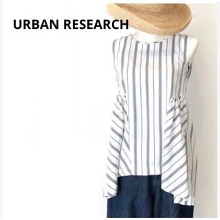 アーバンリサーチ(URBAN RESEARCH)のアーバンリサーチ　レディース　ノースリーブ　ブラウス　チュニック　ストライプ柄(シャツ/ブラウス(半袖/袖なし))