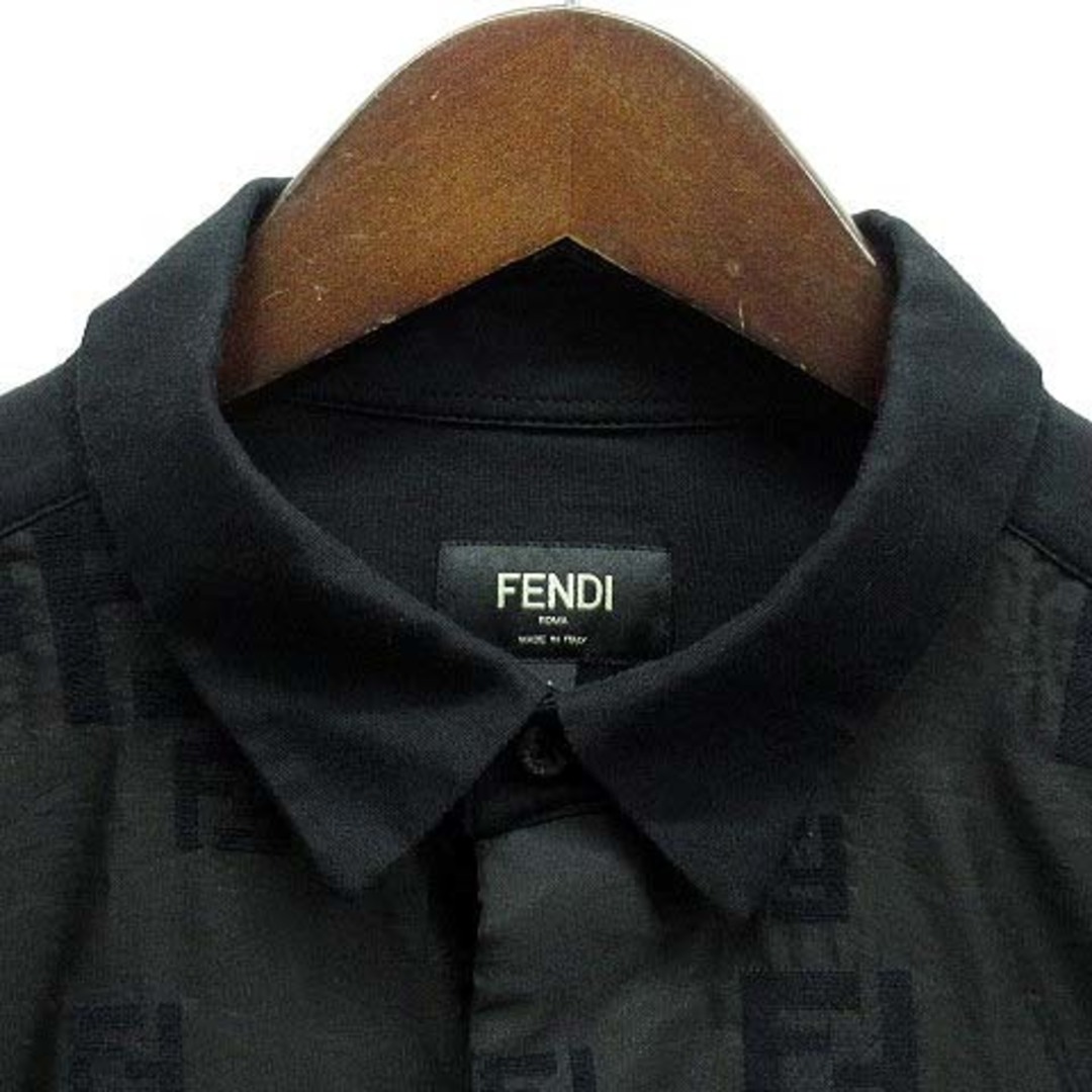 FENDI(フェンディ)のフェンディ 異素材 ズッカ ビブディテール シャツ 長袖 FS0806 黒 41 メンズのトップス(シャツ)の商品写真