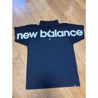 ニューバランスゴルフ(new balance golf)のニューバランス 黒ポロシャツ デカロゴ(ウエア)