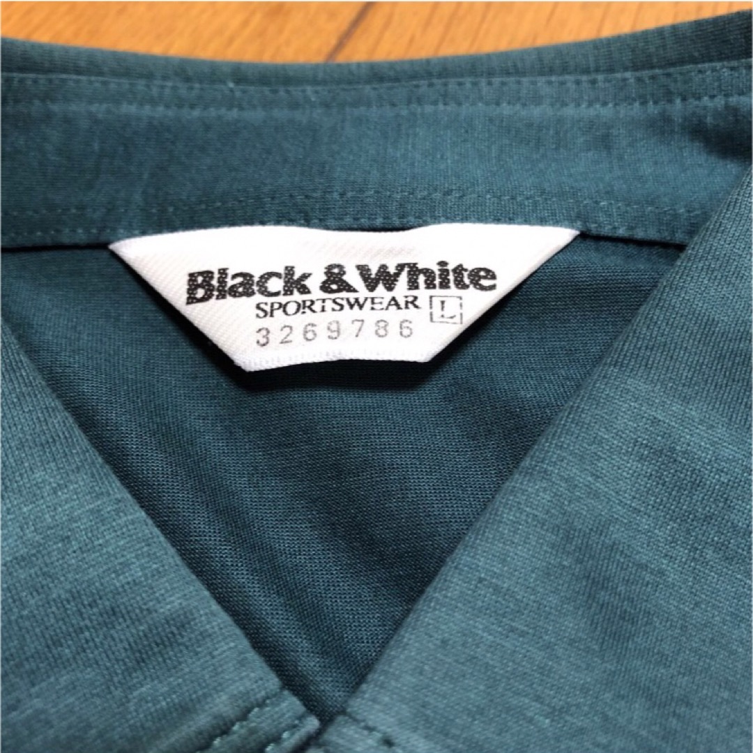 Black & White Sportswear(ブラックアンドホワイトスポーツウェア)の美品　BLACK &Whiteブラックアンドホワイト半袖ポロシャツ　L スポーツ/アウトドアのゴルフ(ウエア)の商品写真