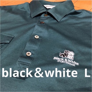 ブラックアンドホワイトスポーツウェア(Black & White Sportswear)の美品　BLACK &Whiteブラックアンドホワイト半袖ポロシャツ　L(ウエア)