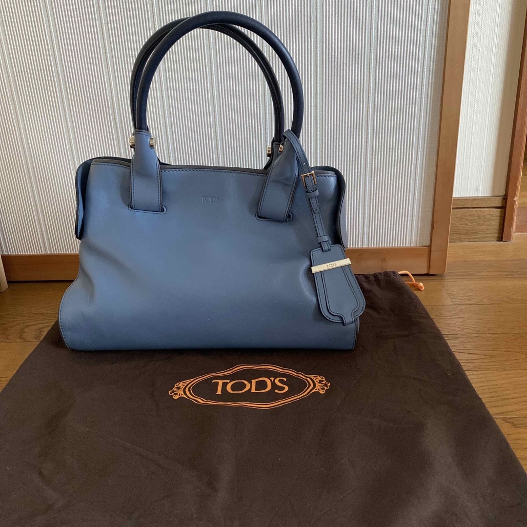 TOD'S ケープハンドバッグ レザー ブルー | tradexautomotive.com