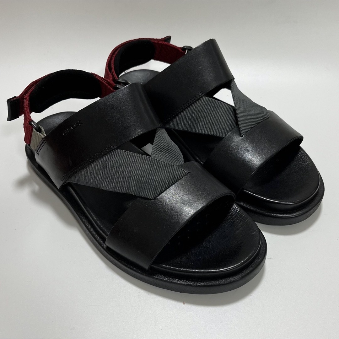 新品 GEOX ジェオックス レザーサンダル ブラック 新品 GEOX ジェオックス レザーサンダル ブラック