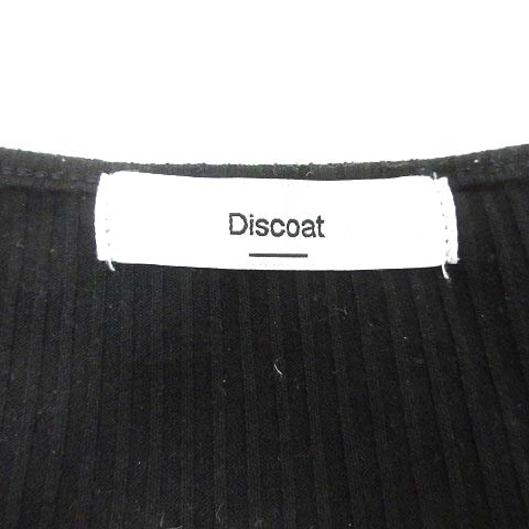 Discoat(ディスコート)のDiscoat ニット カットソー Vネック 五分袖 M 黒 ブラック /YK レディースのトップス(ニット/セーター)の商品写真