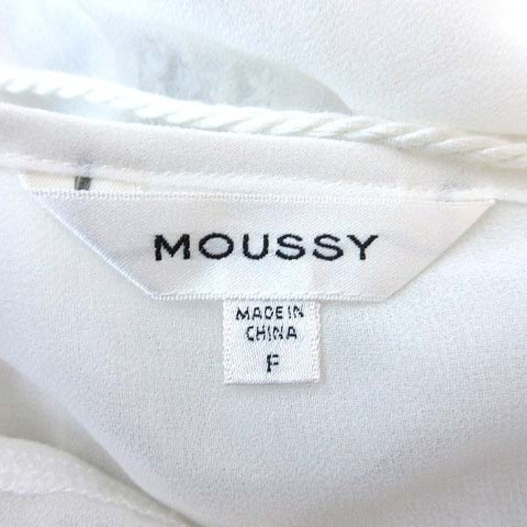 moussy(マウジー)のマウジー ブラウス ノースリーブ シフォン フリル レース タッセル F 白 レディースのトップス(シャツ/ブラウス(半袖/袖なし))の商品写真