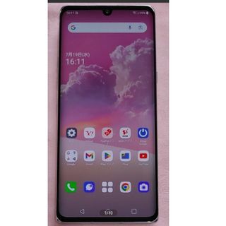 エルジーエレクトロニクス(LG Electronics)の【美品】LG VELVET L-52A オーロラホワイト SIMロック解除済み(スマートフォン本体)