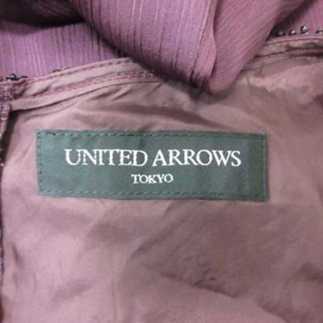 UNITED ARROWS(ユナイテッドアローズ)のユナイテッドアローズ ひざ丈ワンピース 半袖 ビーズ 38 紫 パープル /YI レディースのワンピース(ひざ丈ワンピース)の商品写真