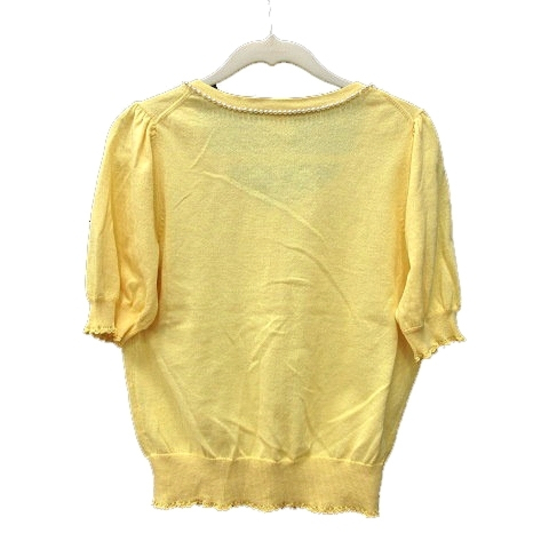 Cynthia Rowley(シンシアローリー)のシンシアローリー カーディガン ニット 半袖 ビジュー 2 黄色 イエロー レディースのトップス(カーディガン)の商品写真