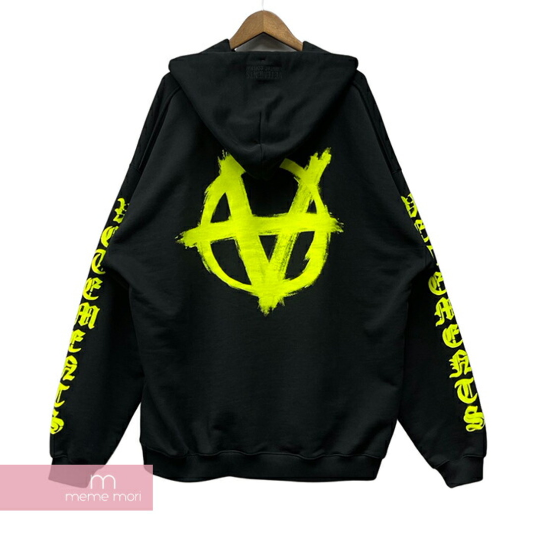 VETEMENTS ヴェトモン DOUBLE ANARCHY LOGO HOODIE / ブラック