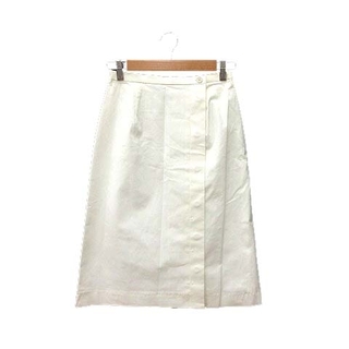 インディヴィ(INDIVI)のINDIVI ラップスカート 台形 ミモレ ロング 38 白 ホワイト /YK(ロングスカート)