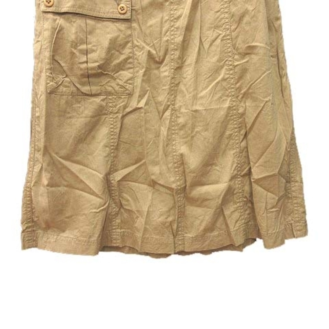 CUBE SUGAR(キューブシュガー)のキューブシュガー カーゴスカート 台形 フレア ミモレ ロング M ベージュ レディースのスカート(ロングスカート)の商品写真