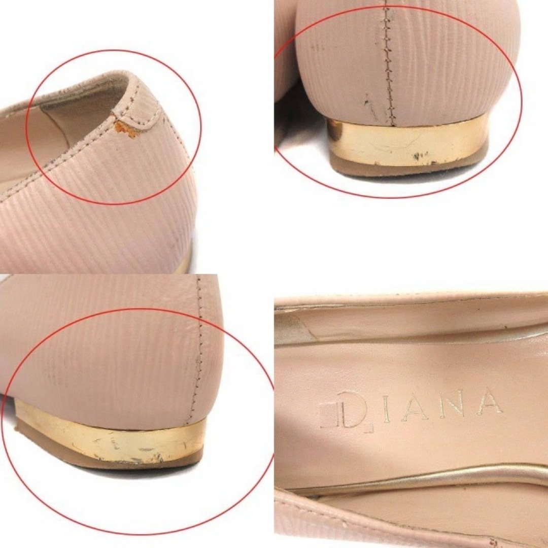 DIANA(ダイアナ)のダイアナ フラットパンプス ポインテッドトゥ レザー 21.5 ベージュ レディースの靴/シューズ(ハイヒール/パンプス)の商品写真