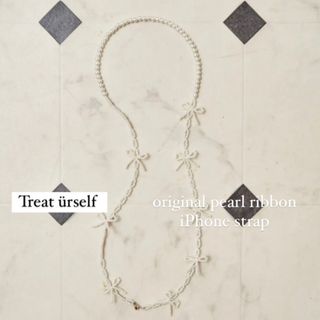 original pearl ribbon iPhone strap(スマホストラップ/チャーム)