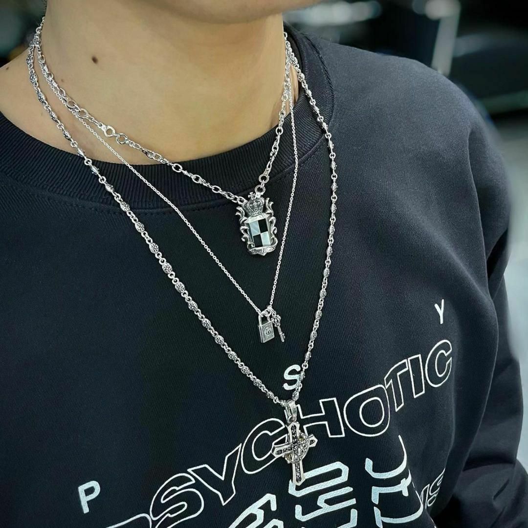 定価5.8万☆Justin Davis クラウン・クロス ネックレス(ブラック